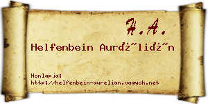 Helfenbein Aurélián névjegykártya